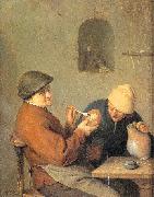 Ostade, Adriaen van The Drinker and the Smoker Spain oil painting artist